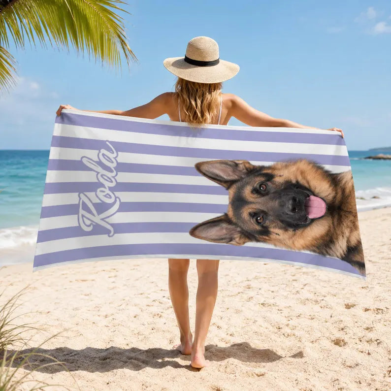 Original name beach towel ♪ Made-to-order beach