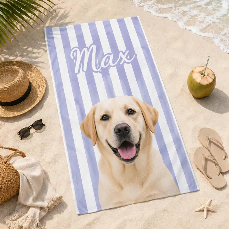 Original name beach towel ♪ Made-to-order beach