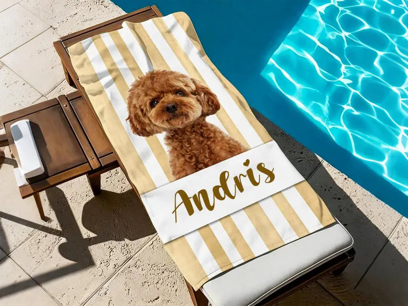 Original name beach towel ♪ Made-to-order beach