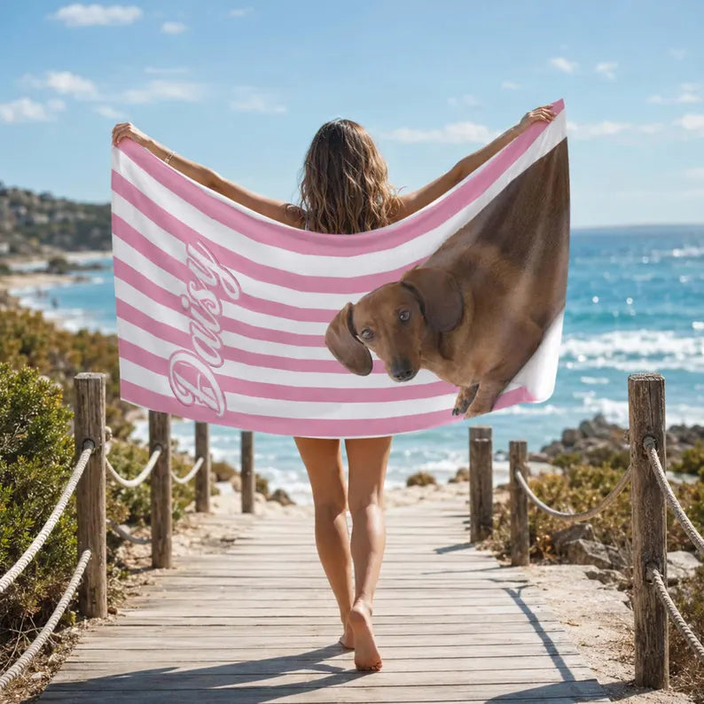 Original name beach towel ♪ Made-to-order beach
