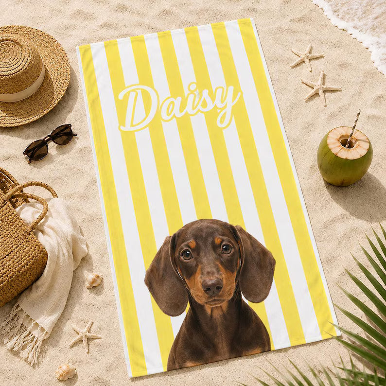 Original name beach towel ♪ Made-to-order beach
