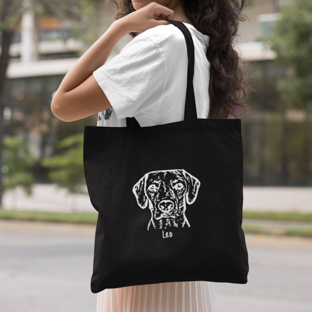 片面印刷♪名入れペット写真による作成トートバッグ♪ お散歩バッグ♪おしゃれバッグ♪ 彫刻スタイル - Fallook