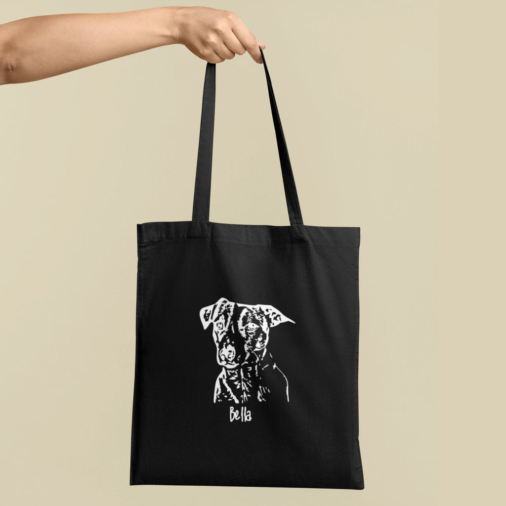 片面印刷♪名入れペット写真による作成トートバッグ♪ お散歩バッグ♪おしゃれバッグ♪ 彫刻スタイル - Fallook