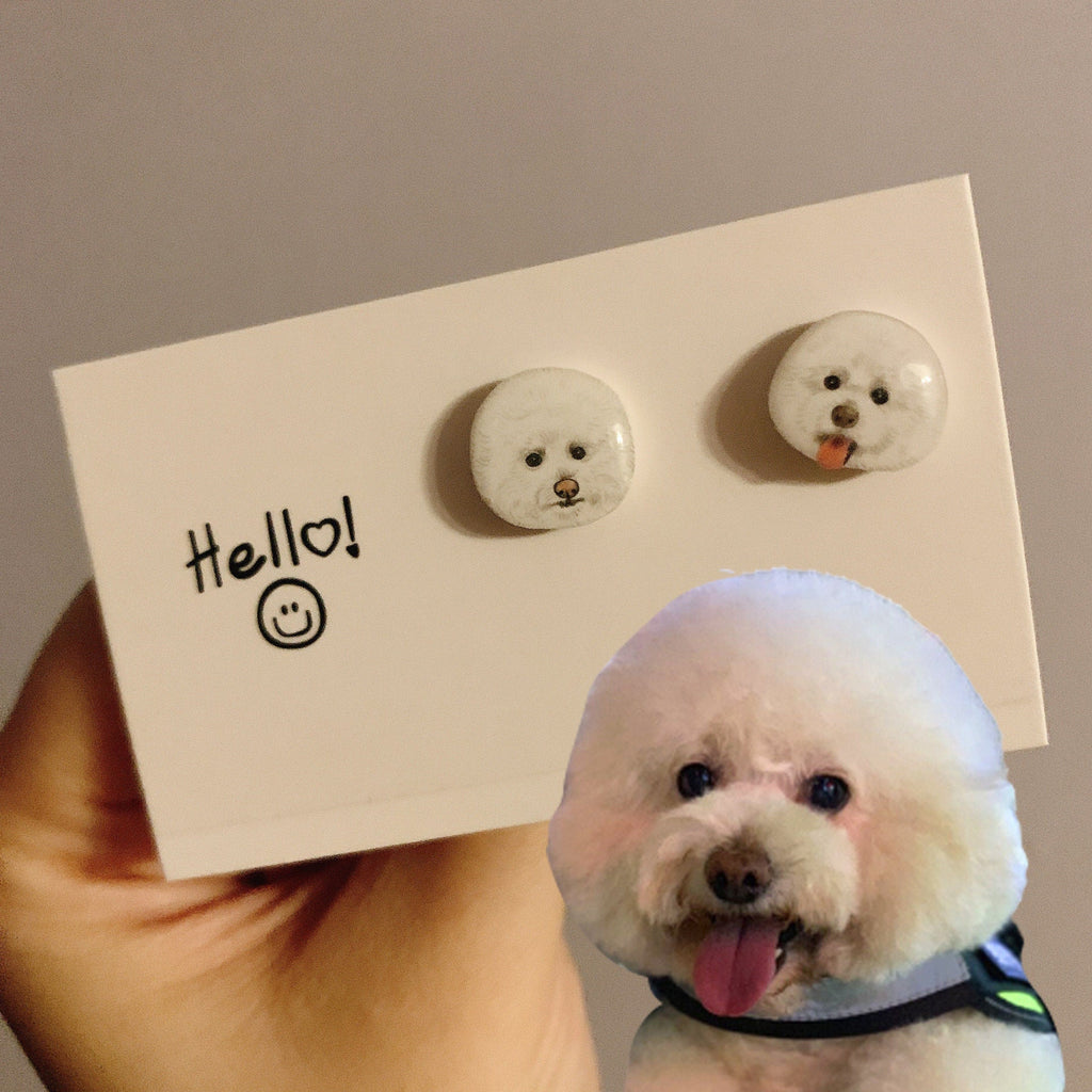 お写真入りから 可愛いうちの子ピアス♥誕生日プレゼント 記念日 - Fallook