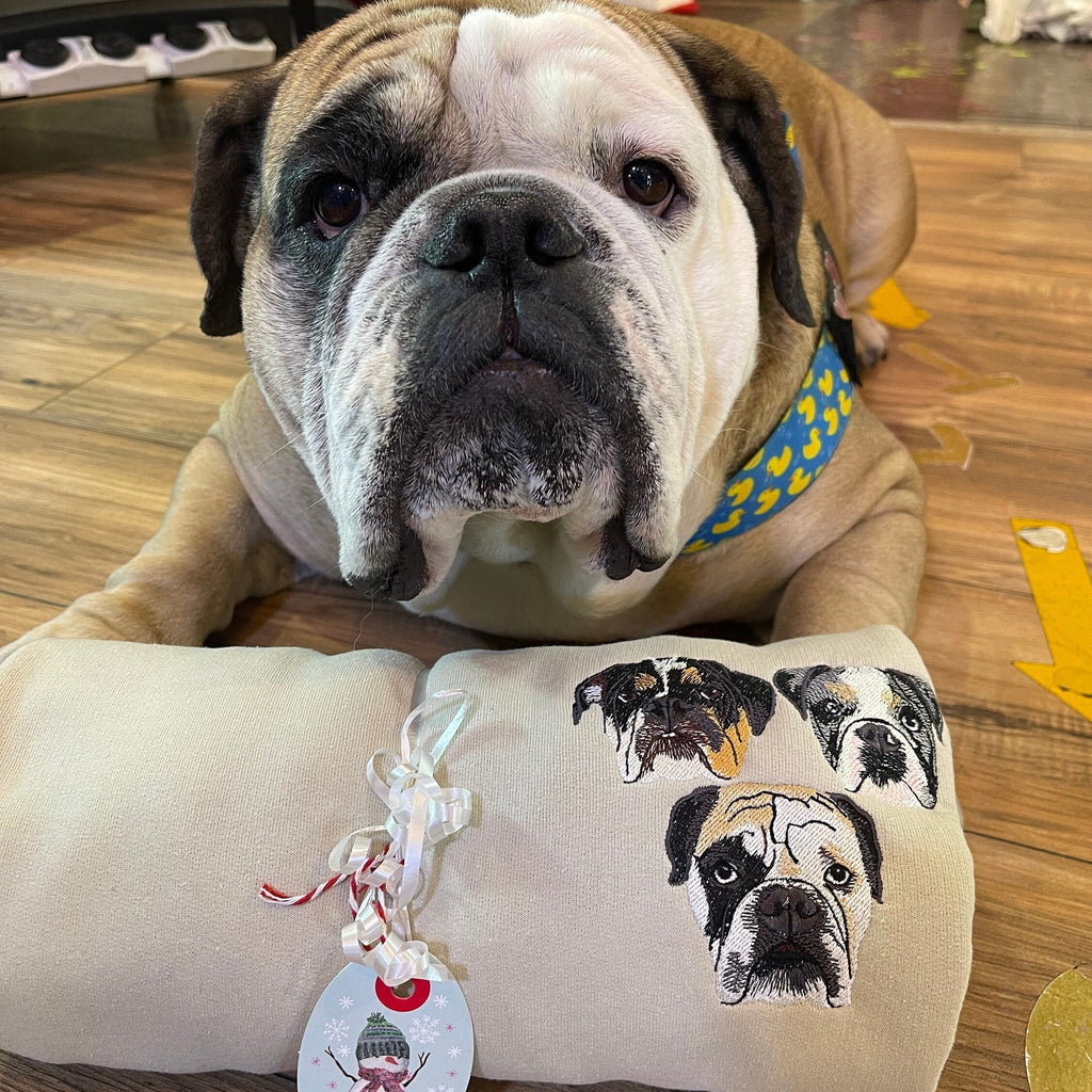 ❤️カスタム刺繍のペットのウォッシュタイプのレトロなトレーナー 肩落ち型です - Fallook