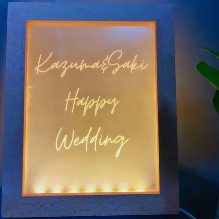 ♪結婚祝い フォトフレーム・木製 フォトフレーム・フォト フレーム デコ・フォトフレーム おしゃれ プレゼント・LEDフォトフレームライト - Fallook