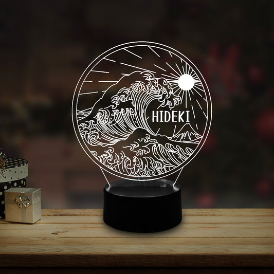 カスタマイズされた浮世絵波スタイル LED 色変化ナイトライト - Fallook