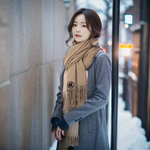 商店風－刺繍のカスタマイズマフラー - Fallook