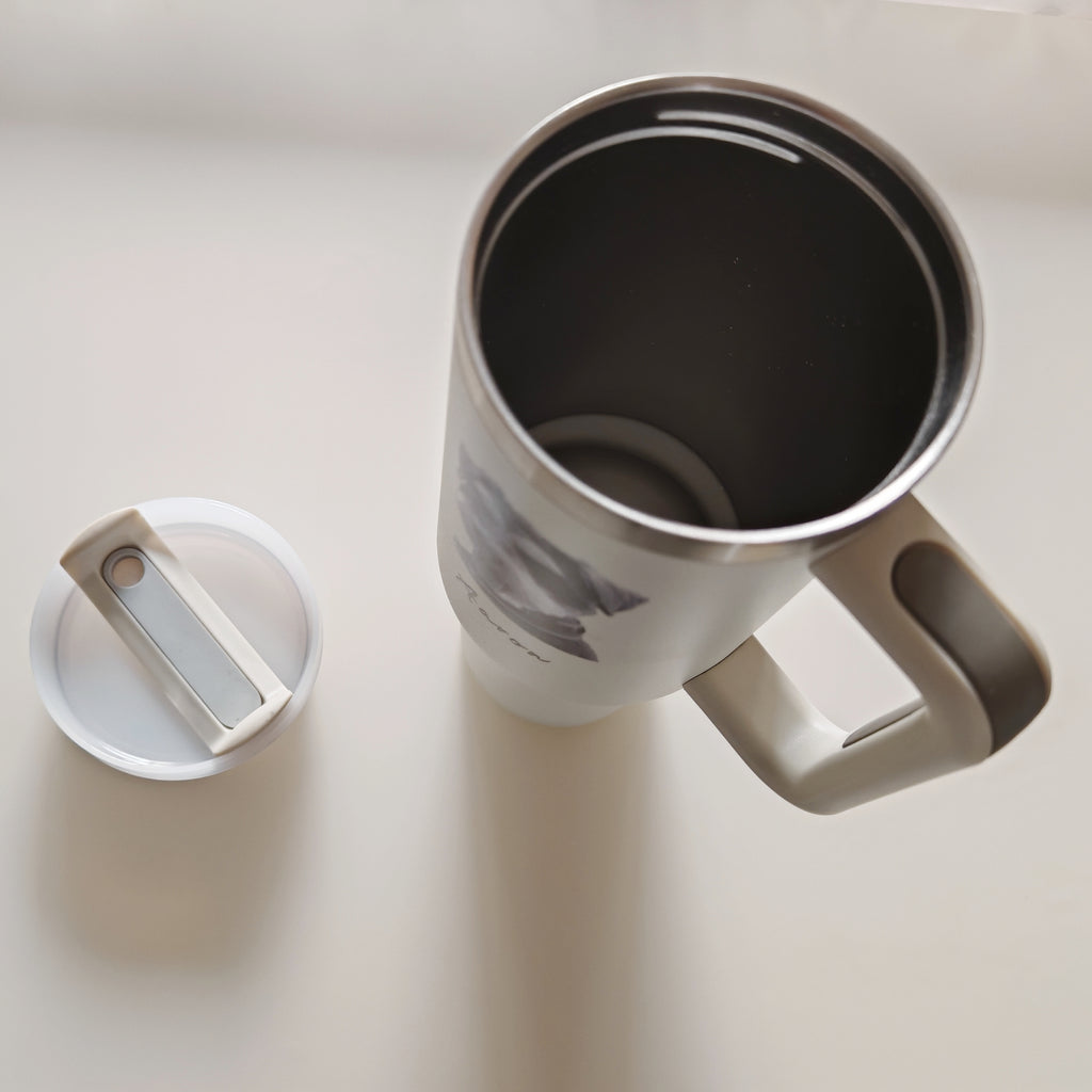 犬&猫 ペット 写真入り 名入れ 蓋付き  1182ml 真空断熱 保温 保冷 タンブラー オリジナル