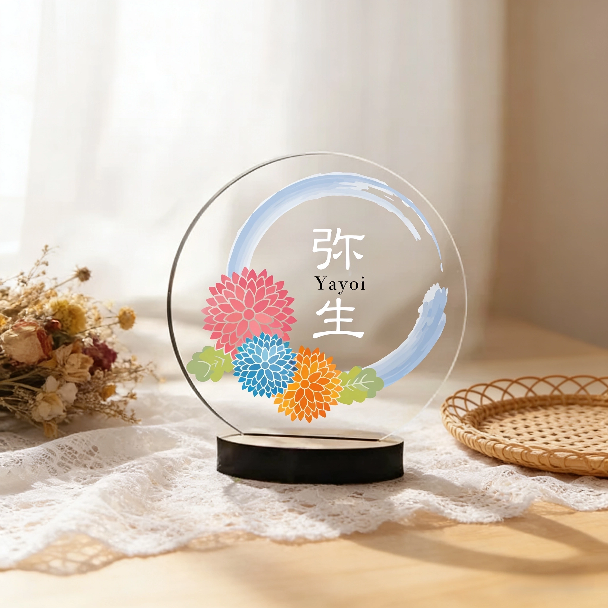 【アクリル名前札】【誕生月×和柄】12ヶ月の彩り  初節句・ひな祭り・命名書に