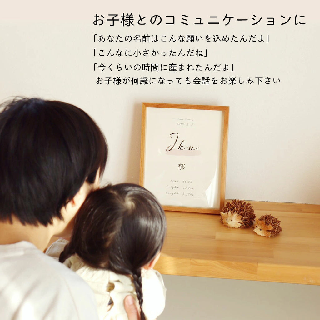 命名書 赤ちゃん  おしゃれ 命名 台紙 オーダー 名前入れ 用紙のみ ニューボーンフォト かわいい 新生児 1歳 A4 プレゼント ギフト