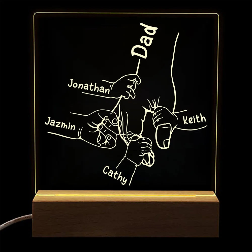 子供のためのパーソナライズされたLEDライト,名前のテーブルランプ,父の日ギフト,寝室の装飾 - Fallook