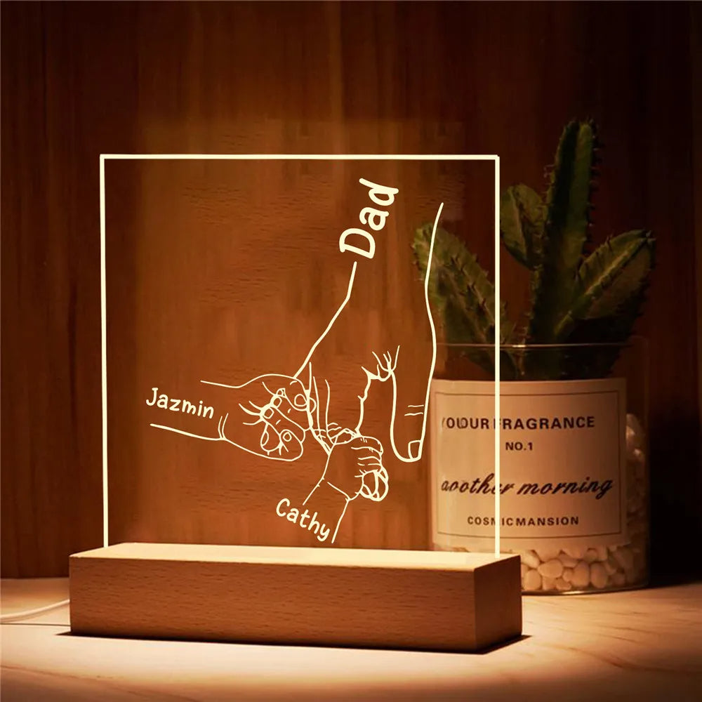 子供のためのパーソナライズされたLEDライト,名前のテーブルランプ,父の日ギフト,寝室の装飾 - Fallook