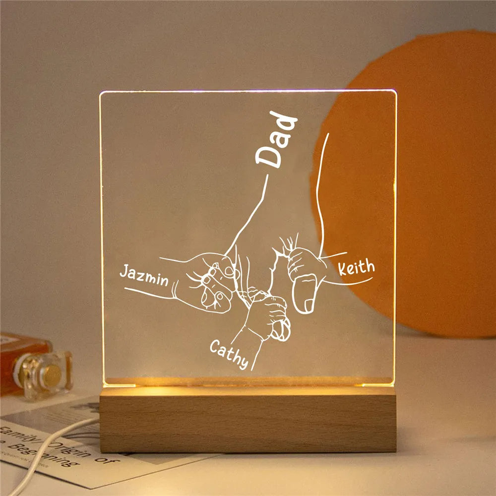 子供のためのパーソナライズされたLEDライト,名前のテーブルランプ,父の日ギフト,寝室の装飾 - Fallook