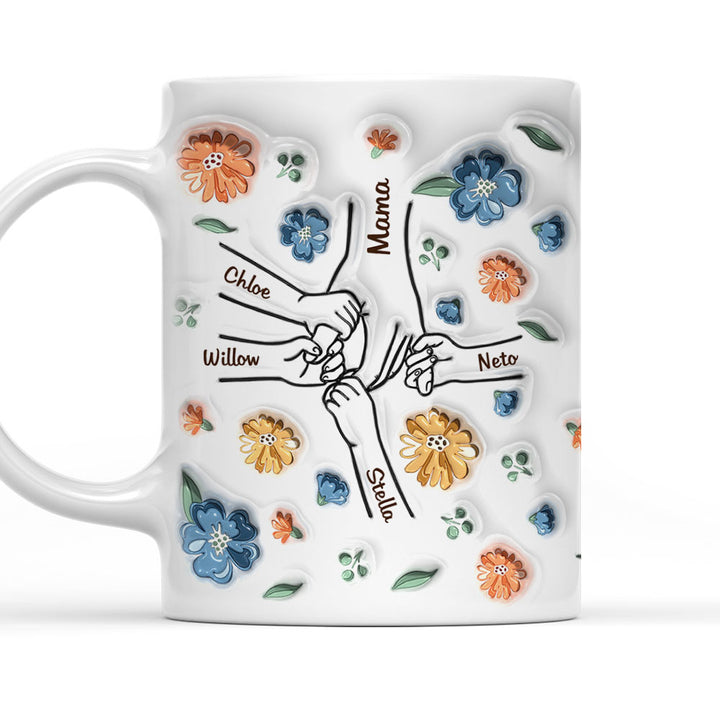 ファミリーの個人用カスタム3Dインフレータブル効果プリントアクセントマグ 小花 - Fallook