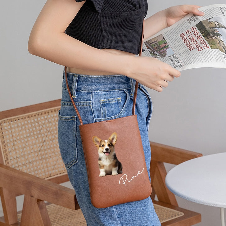 カスタムメイド 【オリジナル】うちの子　ミニショルダーバッグ♥プレゼントに♥犬　猫　うさぎOK - Fallook