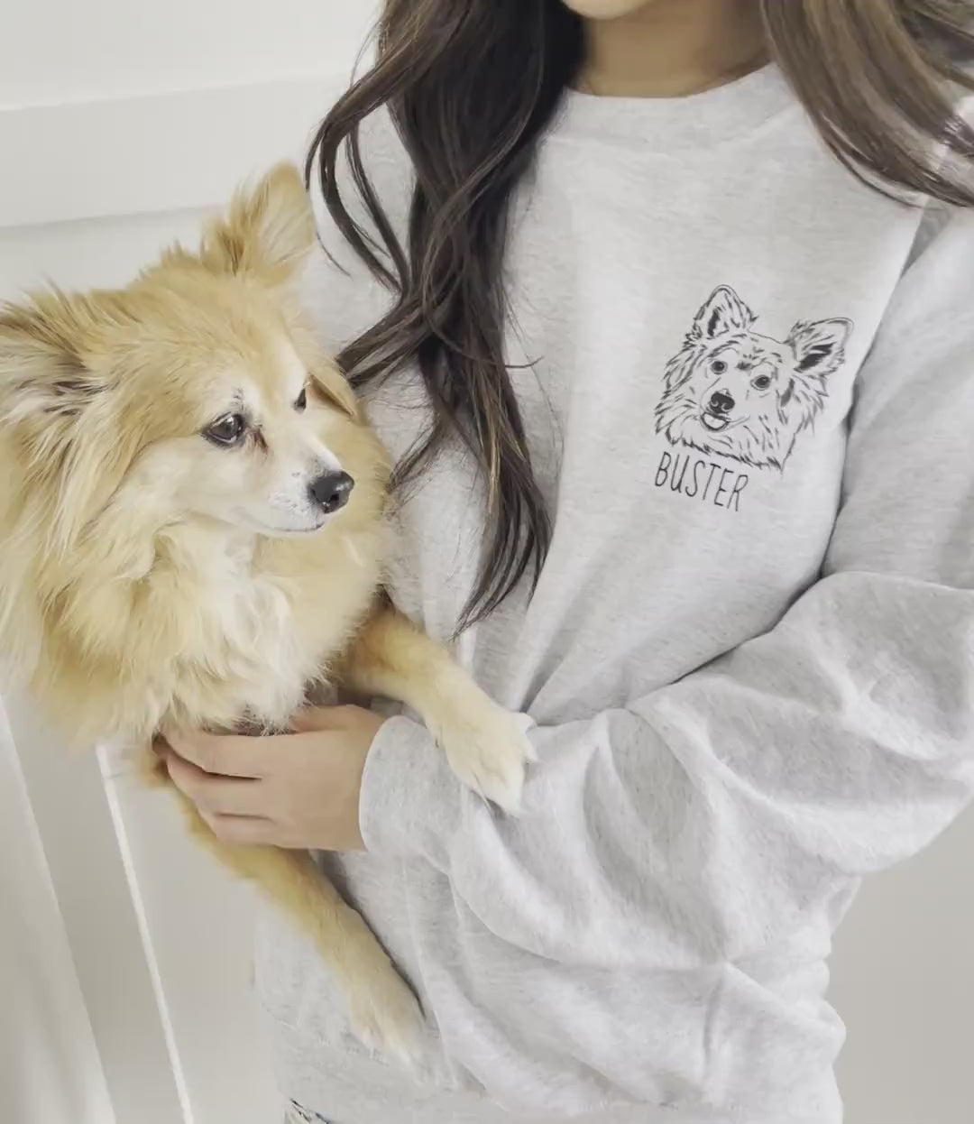 ❤️印絵♡愛犬・愛猫ペット・うちの子の写真オーダーメイドトレーナー 長袖 秋冬ウールを加えます