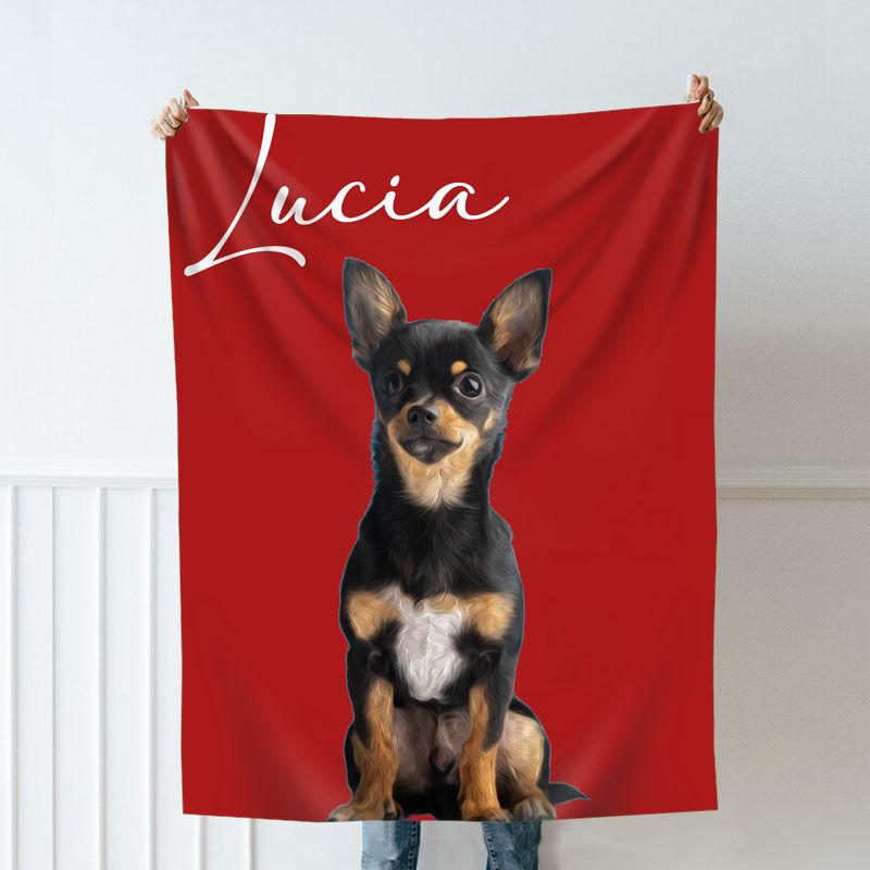 カスタムフォトブランケット-ペットの写真や名入れ可能なフリース毛布ギフト 大きなアバター - Fallook