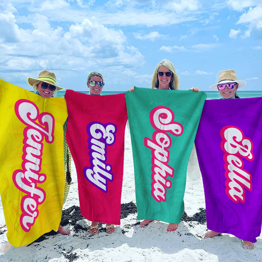 personalized beach color towels