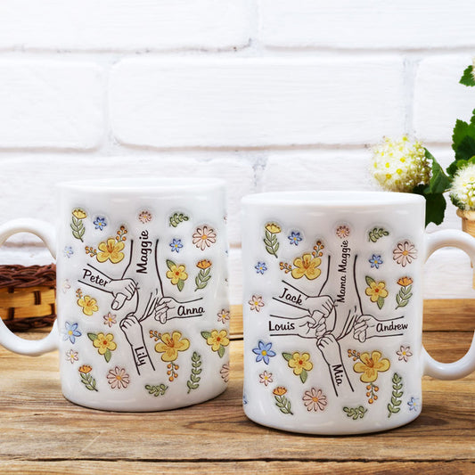 ファミリーの個人用カスタム3Dインフレータブル効果プリントアクセントマグ 黄色い花 - Fallook