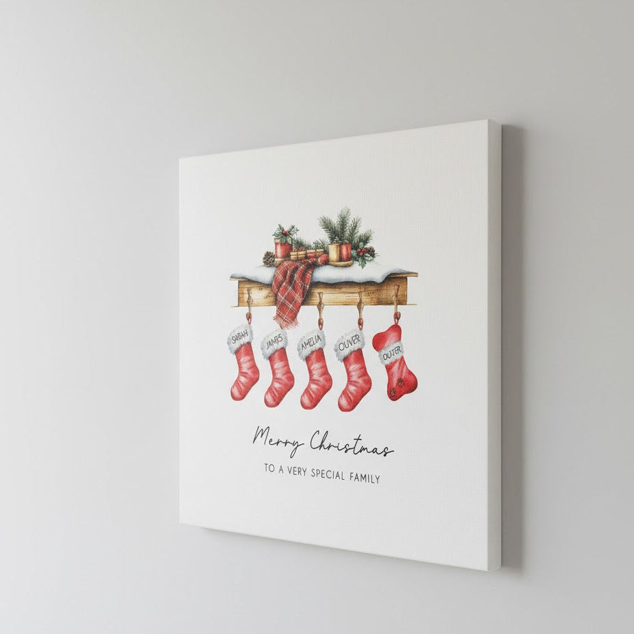 ❗️パーソナライズされたXmas靴下プリントキャンバス