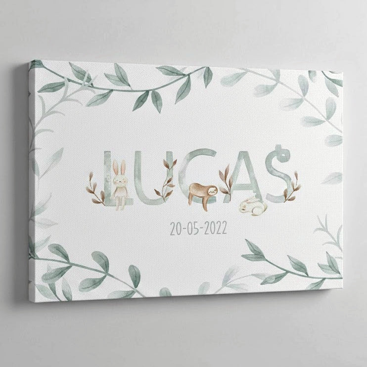 【名入れ】出産祝い アニマル柄 キャンバスボード
