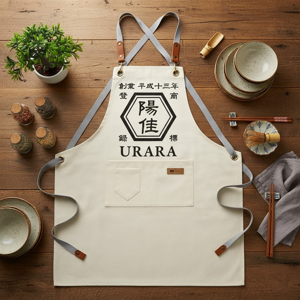 商店風－キャンバス エプロン 前掛け ポケット多数 業務用 多色選択可能