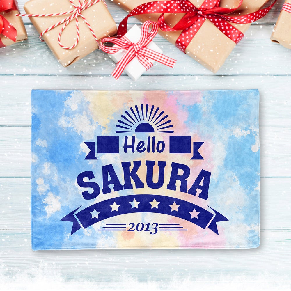 出産祝いに名前と年入りブランケット★ 最高なギフト★ 　Hello - Fallook