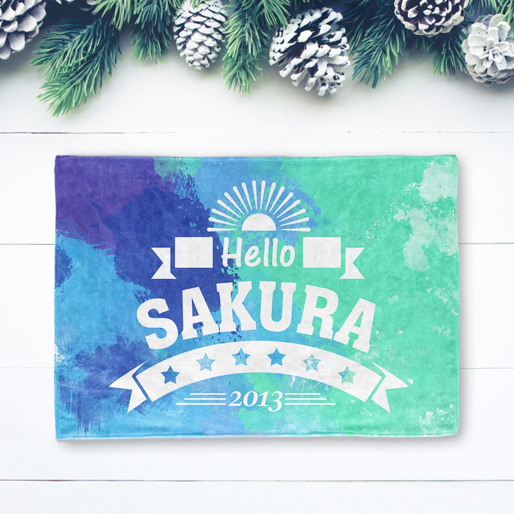 出産祝いに名前と年入りブランケット★ 最高なギフト★ 　Hello - Fallook