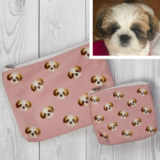 Original pouch made with pet photos ♪ Cute [double-sided printing]