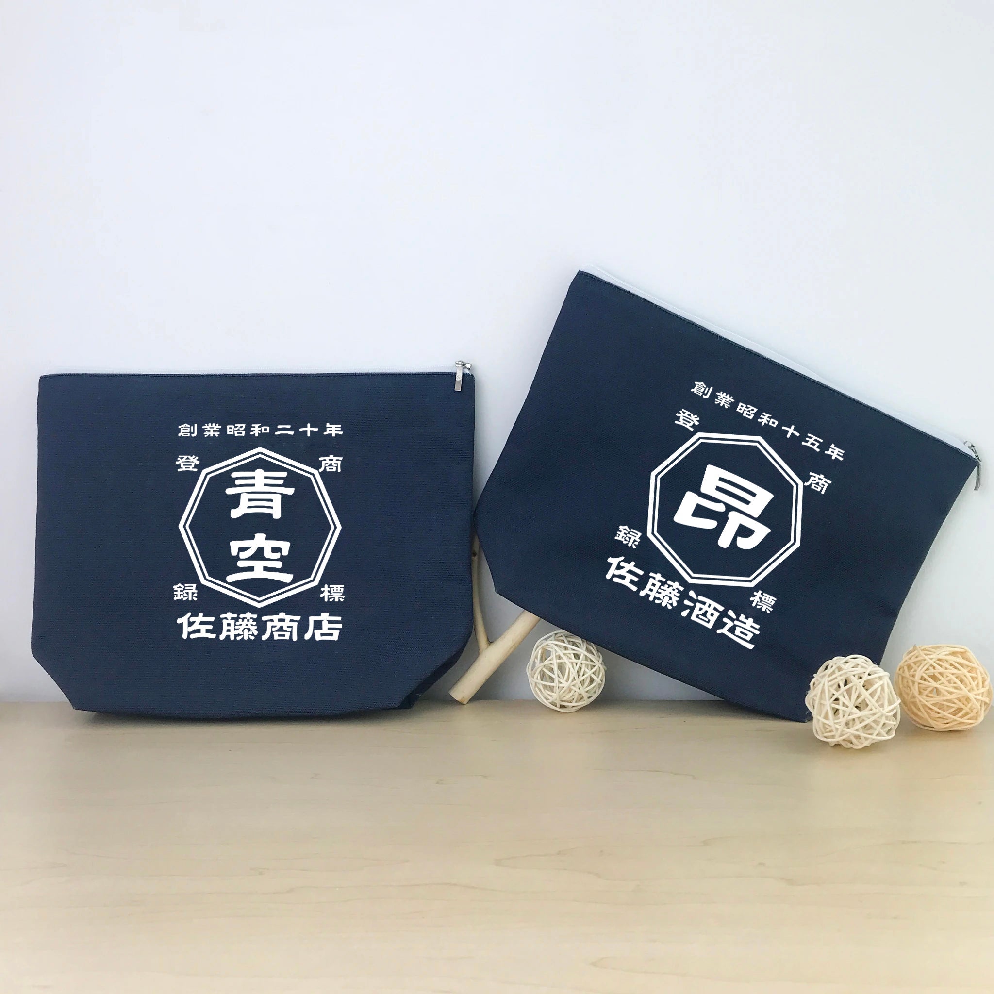 商店風マチ付きタイプ♪カレッジデザイン☆キャンバスポーチ - Fallook