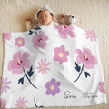 花柄🌸出産祝い 名前入りブランケット 男の子 女の子 赤ちゃん ベビー 子供 お祝い ギフト 誕生日プレゼント12 - Fallook