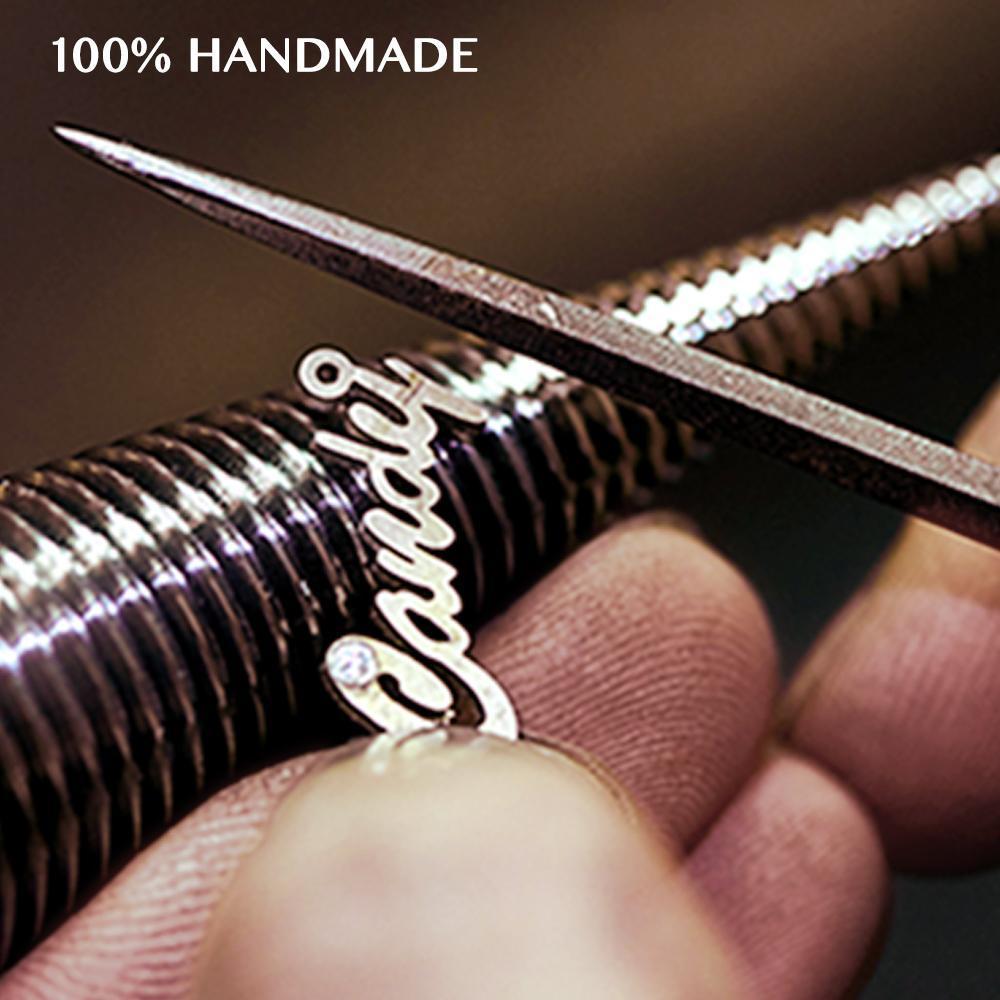 オーバーラップハートツーネームネックレスK14ゴールドメッキ-名入れ自由なカスタマイズしたネックレス - Fallook