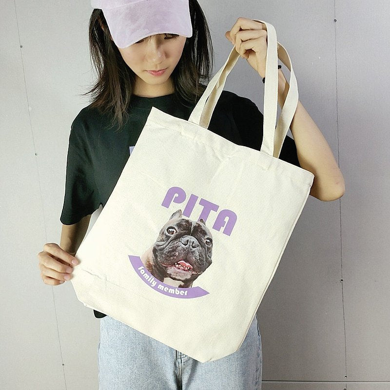 片面印刷♪名入れペット写真による作成トートバッグ♪ お散歩バッグ♪おしゃれバッグ♪ カラーアバター - Fallook